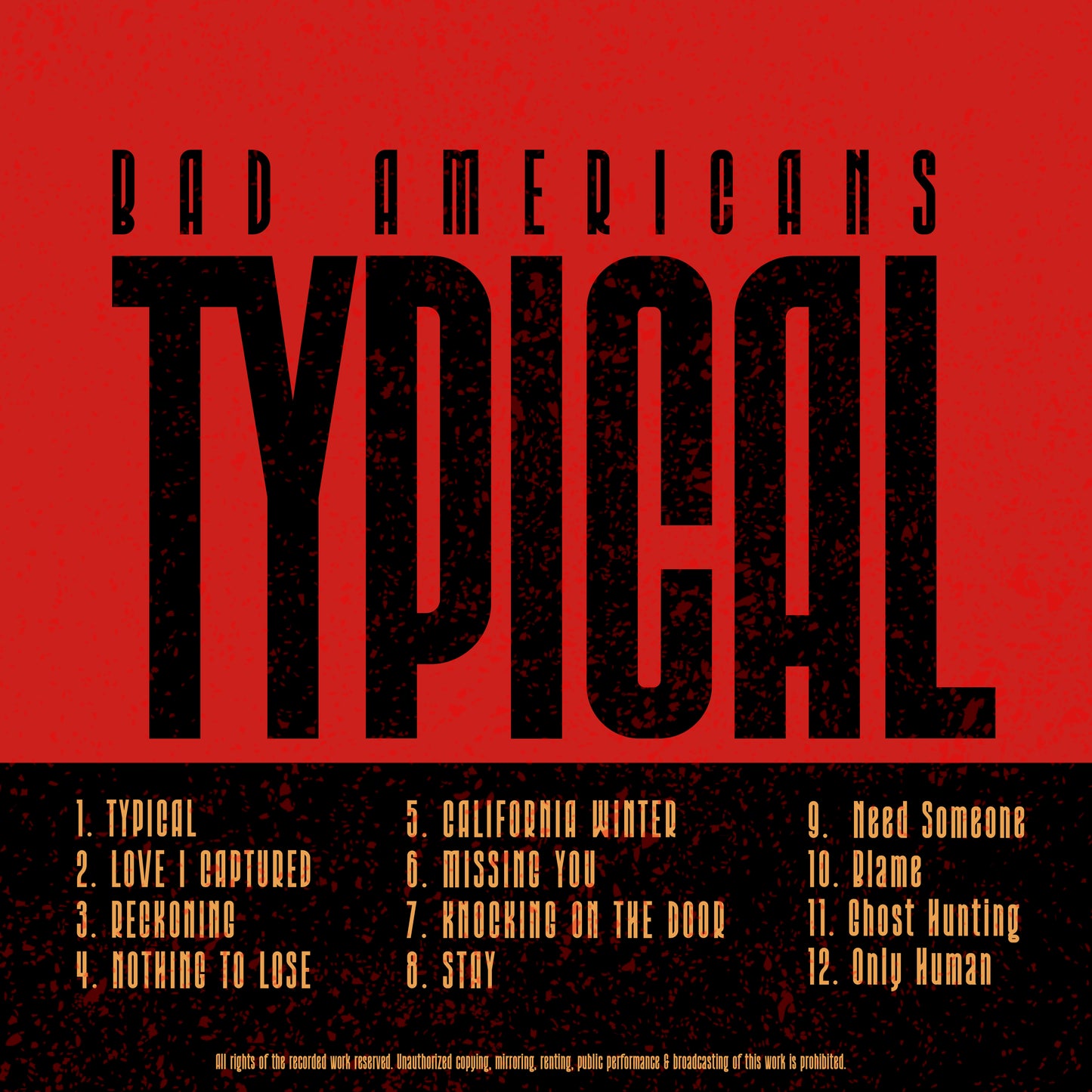 Bad Americans "TYPICAL" the album Vynil
